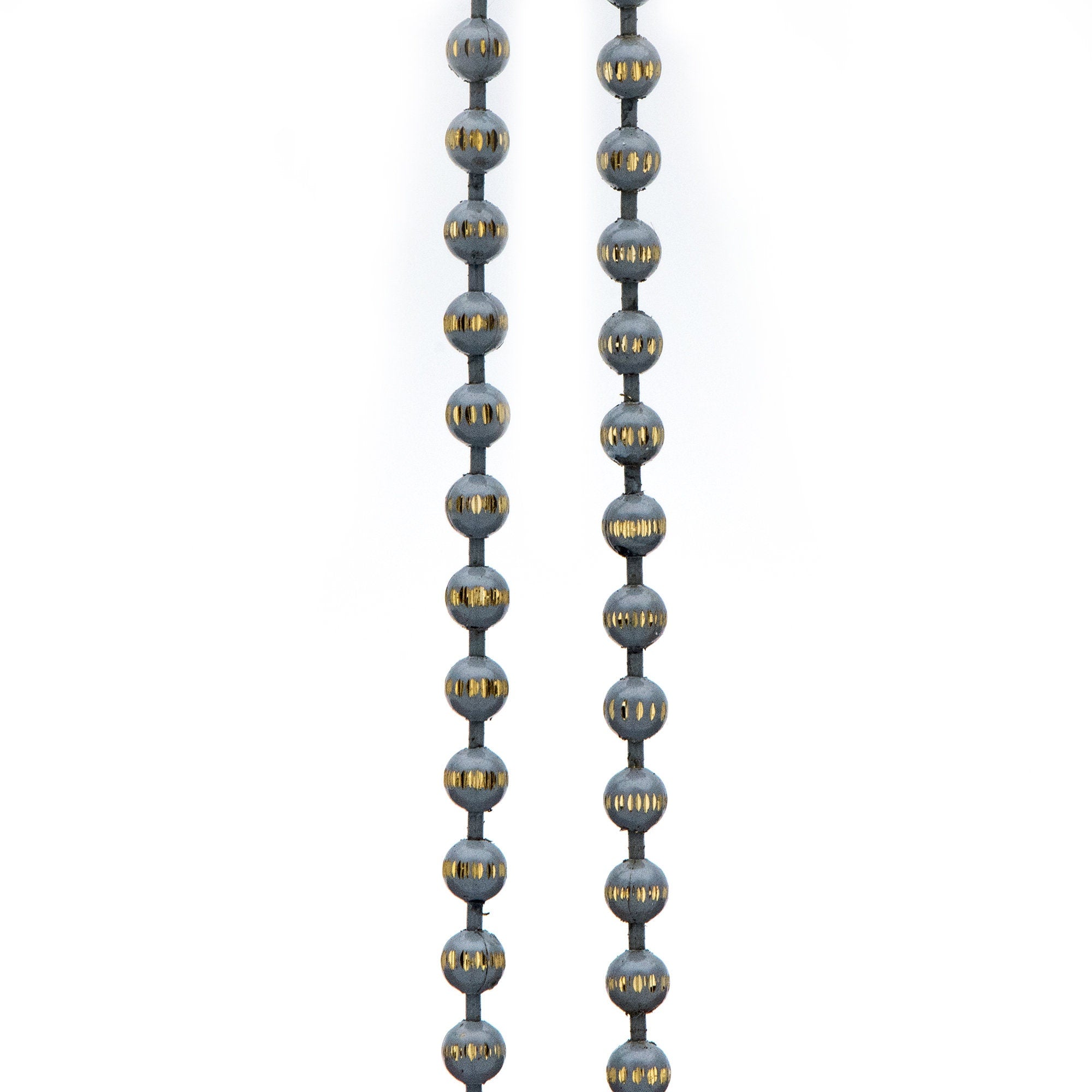 Brass Beaded Ball Chain 3mm, White Grey Coffee (#LK-255)/ 1 Meters=3.3ft